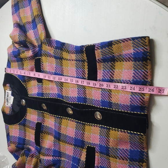 Vintage Florence Womens Plaid Tweed Wool Mohair Blazer Jacket Size 42 Preppy - Picture 12 of 16